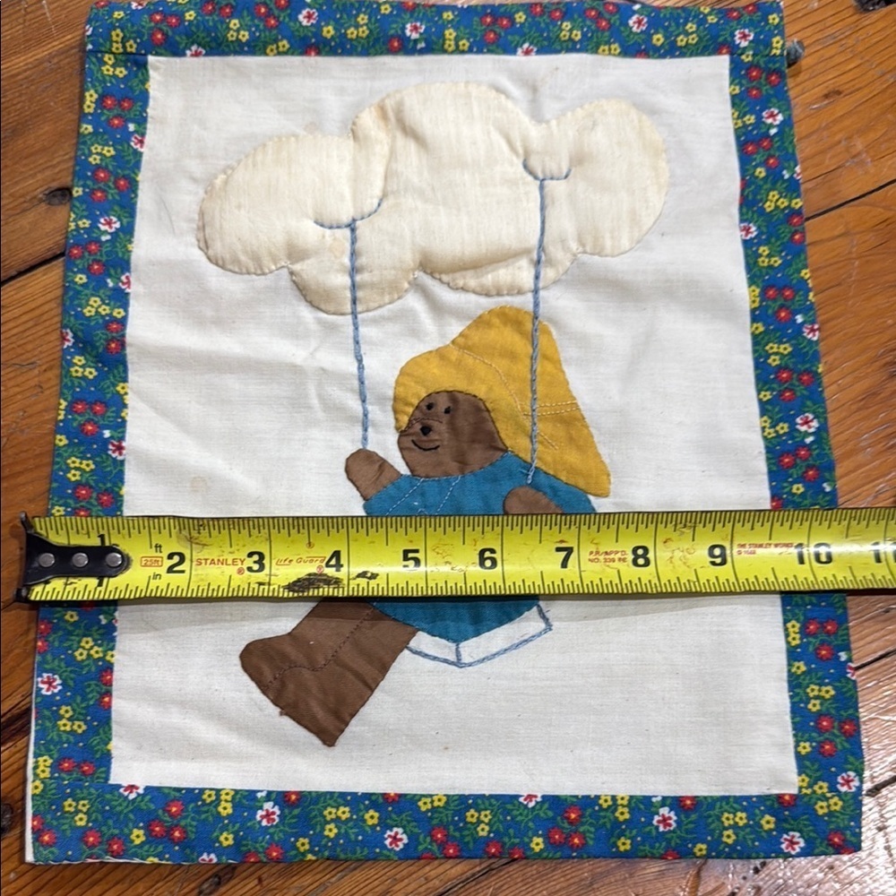 Vintage Handmade Paddington Quilt Patch with Floral Border - Picture 5 of 6